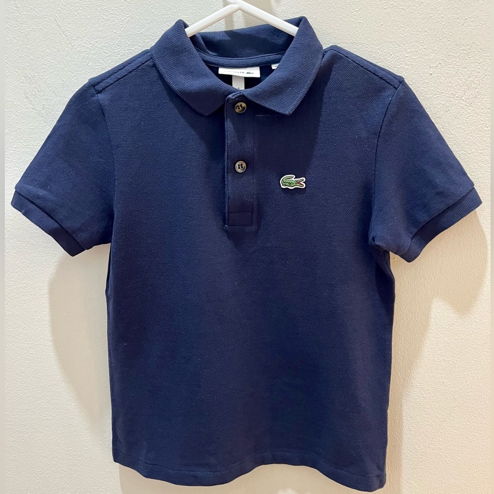 Lacoste Kids Regular Fit Classic Short Sleeve Polo Shirt Navy Blue Size 6 116